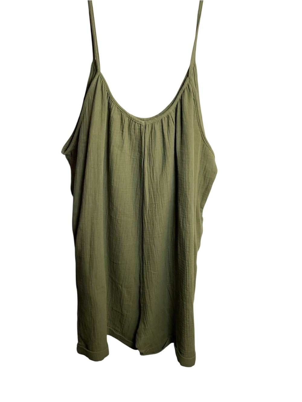 Women's Olive Green Spaghetti Strap Romper